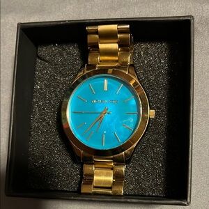 Michael Kors Gold and Blue Men's Watch
